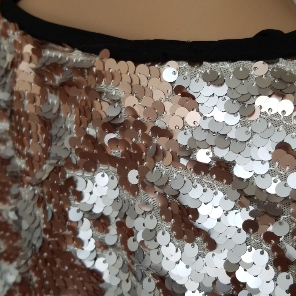 ❤1. State Sequined Shift Dress Silver Mist Size M - Picture 4 of 8
